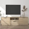 Baziroo Meuble TV en chêne Sonoma - Commode pour TV, banc TV, meuble TV, meuble TV, trois compartiments et un tiroir - 140 x 35 x 40 cm