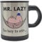 HOX Mr Men Mr Lazy Battery Powered Stainless Steel Self Stirring Mug, Silver