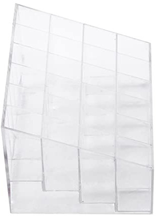 NIZUUONE Soporte de Exhibición para Pintalabios, 24 Rejillas, Caja de Almacenaje para Maquillaje, Esmalte de Uñas, Organizador Transparente