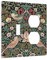 Yamxbfa Dekorative Steckdosenabdeckungen, schwarz, olivgrün, Vintage-Blumenmuster, Erdbeerdieb, botanisch, 2-Gang-Wandplatte, Einzel-Kippschalter, Duplex-Kombi-Lichtschalter-Abdeckung, Jumbo-Dual,