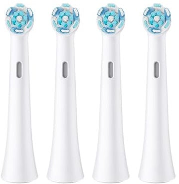 Wintem 4 Testine di Ricambio per Spazzolino Elettrico Universali e Adattabili a Tutti gli Spazzolini - Ideali per una Pulizia Sempre Efficace con Setole Morbide e Flessibili - Ideale per Famiglie