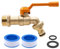 AIMEKE 3/4 Zoll Wasserhahn Garten Messing Kugelhahn Aussen Frostsicher -20℃ Auslaufhahn Hitzebeständig 120℃ Außenwasserhahn mit Schlauchanschlüsse (Gelb)