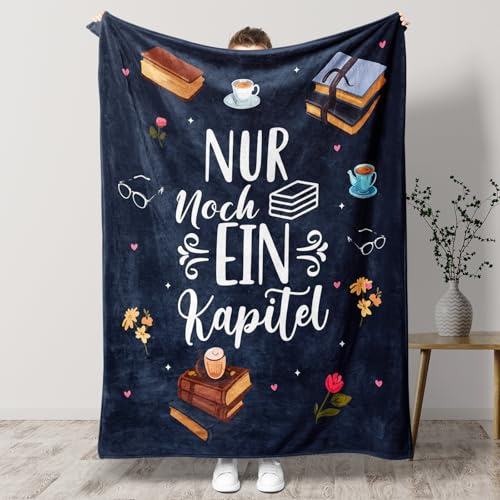 Tulolvae Geschenke für Frauen, Flanell Decke Buchliebhaber Leseratte | Lustige Geschenk Leseratten Leseratte Männer Freundin zum Geburtstag Weihnachten, 50 * 60in