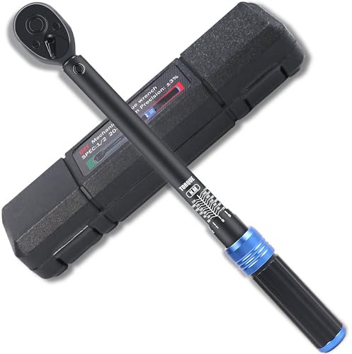 HARDZTOOL Clé Dynamométrique 1/2, Cles Dynamometrique 20-220 Nm, ±3% Précision D'erreur, Couple de 72 Dents avec Boîte de Rangement, Clé Dynamométrique Idéale pour Changer Pneus, Moto, Camion