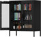 Armoire Metallique Rangement,Meuble de Rangment en Métal,Buffet avec 2 Portes Grillagées,Étagères Réglables,pour Cuisine, Entrée, Salon, Bureau à Domicile,40 x 80 x 102 cm, Noir