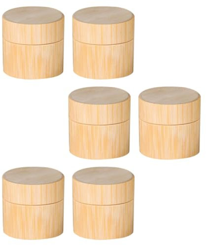 Beavorty 1 Jeu Pot De Pommade Pichet De Boissons Conditionneur Pot De Creme Conteneur De Lotion De Voyage Bouteille De Cosmétiques Bouteilles De Simples Bambou 6 Pièces