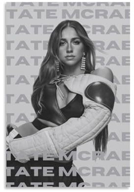 HUERIER Tate McRae Poster für Zimmer ästhetische Leinwand Wandkunst Dekor Raum Leinwand künstlerisches Schlafzimmer Poster 30 x 45 cm (12 x 18 Zoll) ohne Rahmen Stil