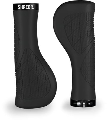 SHREDR. Anatomic Flow | Fahrrad Griffe | Lamellen-Griff | schraubbar Mountainbike-Griffe (schwarz)