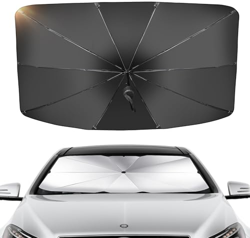 Sonnenschutz Auto Frontscheibe, Faltbar Windschutzscheibe Sonnenschutz 140x80cm, Sonnenschirm für Frontscheiben Regenschirm Innen Für Auto UV Schutz Sonnenschirm für Meisten Autos