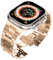 yeziu Correa de acero inoxidable para Apple Watch Band Ultra 2, pulsera para iWatch Series 10, 9, 8, 7, 6, 5, 4 SE(Rose gold,S10 46mm)