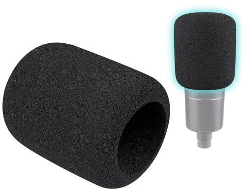 SOULWIT 2 Stück Mikrofon Pop Filter für Audio-Technica ATH AT2020/AT2050/AT4040 Cardioid Condenser Kopfhörer, Schutz Mikrofon Schaum Abdecken Windschutz