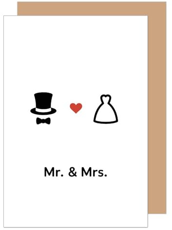 Edition Seidel Premium Glückwunschkarte zur Hochzeit mit Umschlag. Hochzeitskarte Grußkarte Karte mit englischem Text für Brautpaar Mann & Frau Mr & Mrs Just Married (H520 SW025)