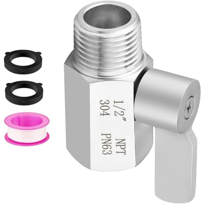 Schneller Wasserfluss, Absperrventile, 1,3 cm Gewinde, Stahlgriff, Hebel, einfache Installation für Duschkopf, Bidet, Sprühventile mit Griffhebel