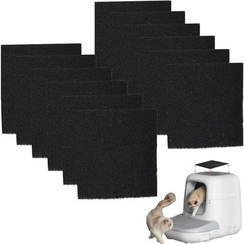 10-teiliger Aktivkohlefilter, geruchsabsorbierender Kohlefilter, Geruchsfilter für Katzentoiletten für Katzentoiletten mit Haube und Katzentoilettenzubehör