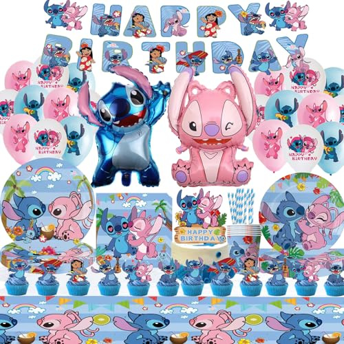 107 Pcs Dessins Animés Anniversaire Vaisselle Kit, Décoration Danniversaire Vaisselle Garçon Couverts de fête,Décorations de Table D'anniversaire Assiettes