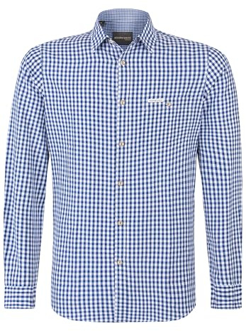 Stockerpoint Campos3 Herren Trachtenhemd, Blau, 4XL