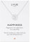LUUK LIFESTYLE Collana in acciaio inossidabile elegante da donna con ciondolo Fior|Rosa e carta regalo HAPPINESS, gioiello per donna e ragazza, design semplice, argento