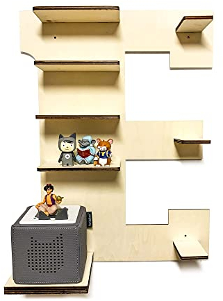 DIY Regal Buchstabe A-Z für die Musikbox passend für Toniebox Kinder Baby Zimmer zum selbst bemalen mit Wunschname tolles individuelles Geschenk zum Geburtstag zu Ostern Weihnachten (Buchstabe: E)