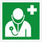 Aufkleber Rettungszeichen Arzt Symbol Schild 5-40cm Folie selbstklebend nach ISO 7010 made by MBS-SIGNS in Germany, Größen Name: 15x15cm