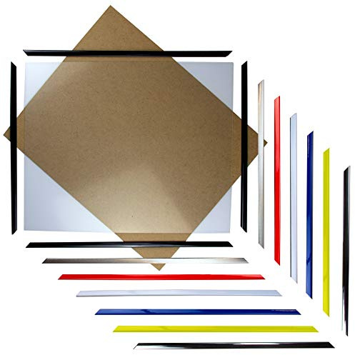 myposterframe Kuststoff Poster Rahmen 50 x 75 cm Styx Bilderrahmen mit Klemmfunktion Silber Hochglanz Kunstglas klar 1mm