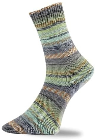 Pro Lana Golden Socks 4-fach Matterhorn 450.03 - grün/mint/grau/orange/anthrazit
