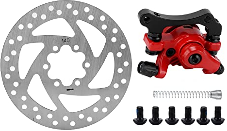 Akozon Bremsscheibe 140mm 6 Loch Fahrrad Bremsscheibe Hinten Scheibenbremsscheiben Bremssattel Kit Aluminiumlegierung Scheibenbremse Bremsscheiben-Bremssattelsatz für Elektroroller