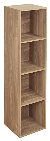 URBNLIVING 2, 4, 8 Cube Bookcase Shelving Display Shelf Storage Unit Wooden Organiser (4 Cube, Oak)