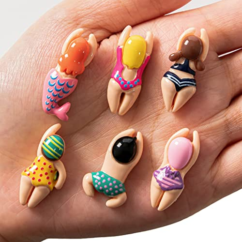 musykrafties Miniature Swimmers Figurines 1 Charms 6-Count Epoxy Art UV Resin Jewelry Making, DIY Brooch, Diorama Terrarium