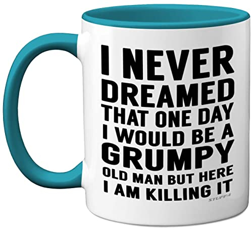 Stuff4 Grumpy Old Man Mug, Grandad Gifts, Dad, Father’s Day or Christmas Novelty Mug, Funny Gifts, Perfect Birthday Present, Funny for Men, 11oz Light Blue Ceramic Dishwasher Safe