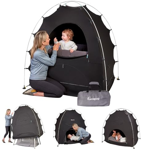 Hiccapop Verdunkelungszelt zum Packen und Spielen, Baby-Schlafpod, Baby-Krippenzelt, Verdunkelungs-Baldachin, Kinderbett-Abdeckung, Schlaf-Pod für Kinder mit Monitor, Pack- und