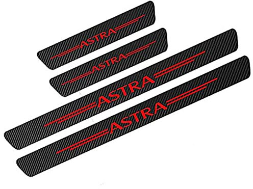 4 Stück Kohlefaser Auto Einstiegsleisten Schutz für Opel OPC Astra J H G K, Türschweller Kratzschutz Abdeckung Verkleidung Protector Pedal Aufkleber Willkommen Pedal Scuff Guard Car Zubehör