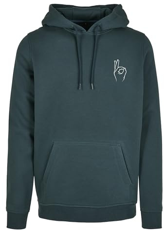 Mister Tee Felpa con Cappuccio Easy Sign da Uomo, Verde Bottiglia, M