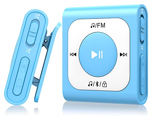 64GB Clip MP3 Player with Bluetooth, AGPTEK Portable Music Player Screenless MP3 with FM Radio, Shuffle, No Phone Needed, Sport MP3 with Lock Button