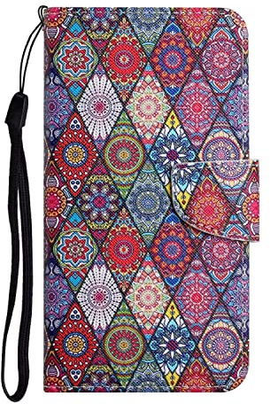 MUTOUREN Handyhülle Kompatibel mit Samsung Galaxy A33 5G Hülle PU Leder Schutzhülle Brieftasche Flip Wallet Case Cover mit 1* Displayschutzfolie - Mandala