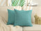 Stellhome Große Jute-Kissenbezüge, strukturiert, Bauernhaus-Leinen, Kissenbezug für Bett, Couch, Sofa, Bank, 55 x 55 cm, Blaugrün, 2 Stück