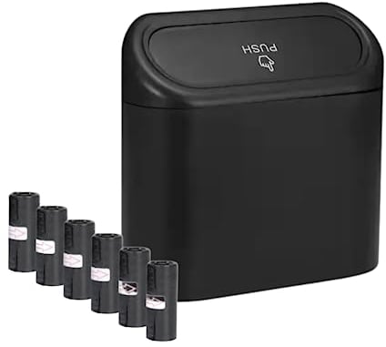 ALTIJARAT INT Car Bin with 90 Pcs Trash Bag-This Car Trash Can Easy to Hang- Car Bin Tidy is Water-Resistance (SMALL) (Small)