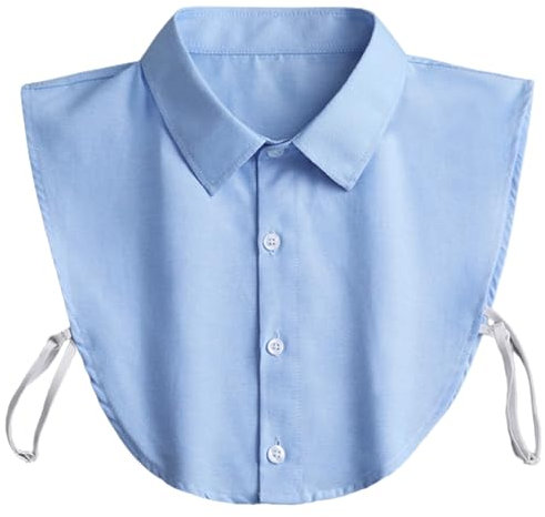 UNFAIRZQ Chemisier de bureau formel détachable pour homme - Simple - Couleur unie - Faux col boutonné - Revers basique - Demi-chemise - Accessoires de vêtements