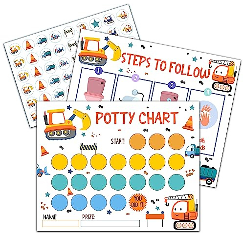 Tableau d'autocollants d'apprentissage de la propreté, 10 tableaux de pot avec 216 autocollants ronds et 1 feuille d'instructions (français non garanti), tableau d'autocollants de récompense de