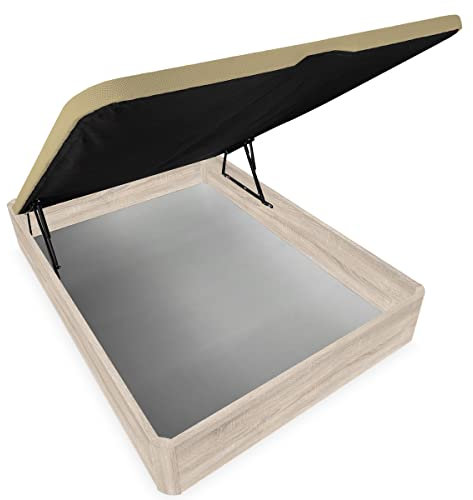 Somnia Descanso - Canapé Abatible Extra Reforzado Gran Capacidad con Tapa Transpirable, Esquinas Redondeadas, 135 x 190, Cambria