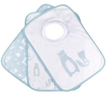 Kindsgard Schlupflätzchen happaklat 3er-Pack blau - Schnelles An- & Ausziehen - Lätzchen Baby - Spucktücher Baby - Waschbar bis 40°C
