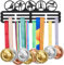 SUPERDANT Ginnastica máschile Porta Medaglie Espositore Ginnastica Uomo Espositore Medaglie Sportive Espositore per 60+ Medaglie Montaggio A Parete Nastro di Ferro Gancio Appendiabiti Decorazione