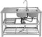 YNAYGDIUGD Lavabo di Utilità con Rubinetto Acciaio Inox Lavello da Cucina Portatile Lavello da Cucina con Staffa in Acciaio Inossidabile per Interni Esterni (Size : 120 * 45 * 80cm, Color : Right)