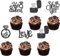 30 Stück He Asked She Said Yes Tortendeko Love I Do Cupcake Toppers Diamant Ring Bräutigam Dusche Kuchen Deko für Hochzeit Enaggement Thema Party Torte Dekorationen Schwarz
