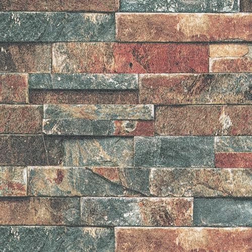 VaryPaper Papel Pintado Ladrillo 3D Efecto Piedra Vintage 40cmx200cm Autoadhesivo de Pared Decorativo Salón Vinílico Cocina Escalera Revestimiento de Paredes