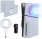 Mcbazel Tira de LED RGB con Placa Frontal de Reemplazo y Agujero de Refrigeración, Set de Accesorios con Hub USB para PS5 Slim Edición Disco/Digital – Blanco(No para PS5/PS5 Pro)
