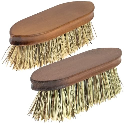 Horse Grooming Kit 2 Pack – Mane & Tail Detangler Brush Set with Soft & Stiff Bristles – Professional Horse Care Grooming Tools