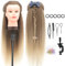 Training Head, Dansee Meibr 26-28 Inch Hairdressing Head 100% Synthetic Fiber Cosmetology Mannequin Dolls Head with Free Clamp for Braiding Stying (brown)