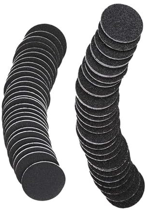 Qukaim 60 discos de papel de lija desechables para pies, almohadillas de repuesto para lima eléctrica de pies, herramienta de pedicura, 5 cm de diámetro, adecuado para el cuidado de los pies