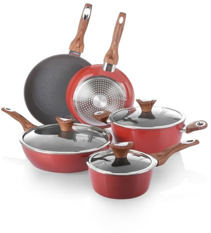 Batteria pentole 8 pezzi rossa Golden 5