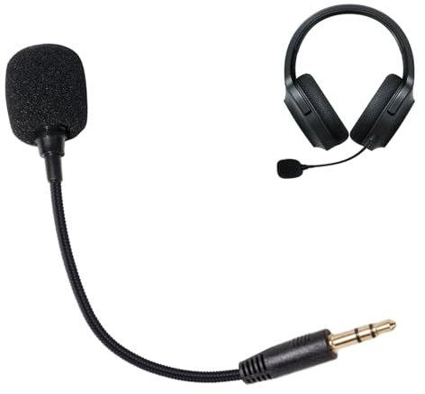 1pcs boom mic Replacement 3.5mm Microphone Detachable Boom Mic External Microphone for Headset Mic Compatible with Headset On PS4 PS5 Xbox PC for Any Wireless Headset